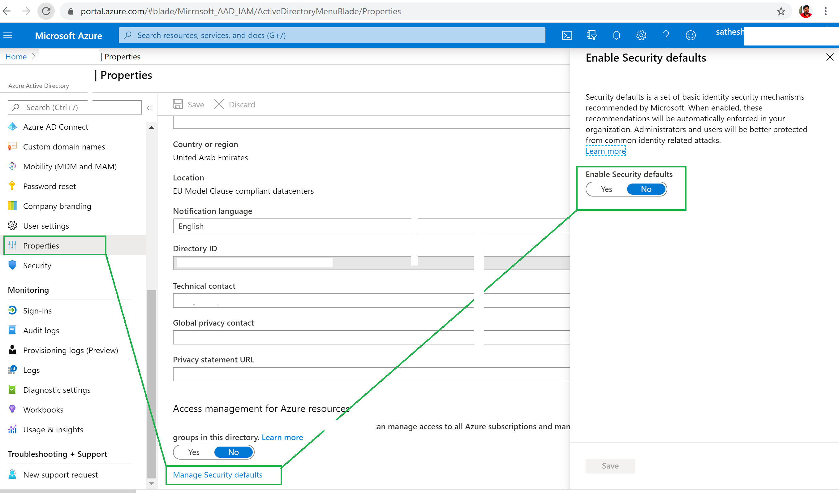 setting defaults in outlook